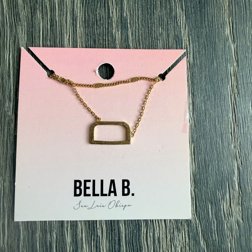 Double Layer Gold Initial Necklace "D"